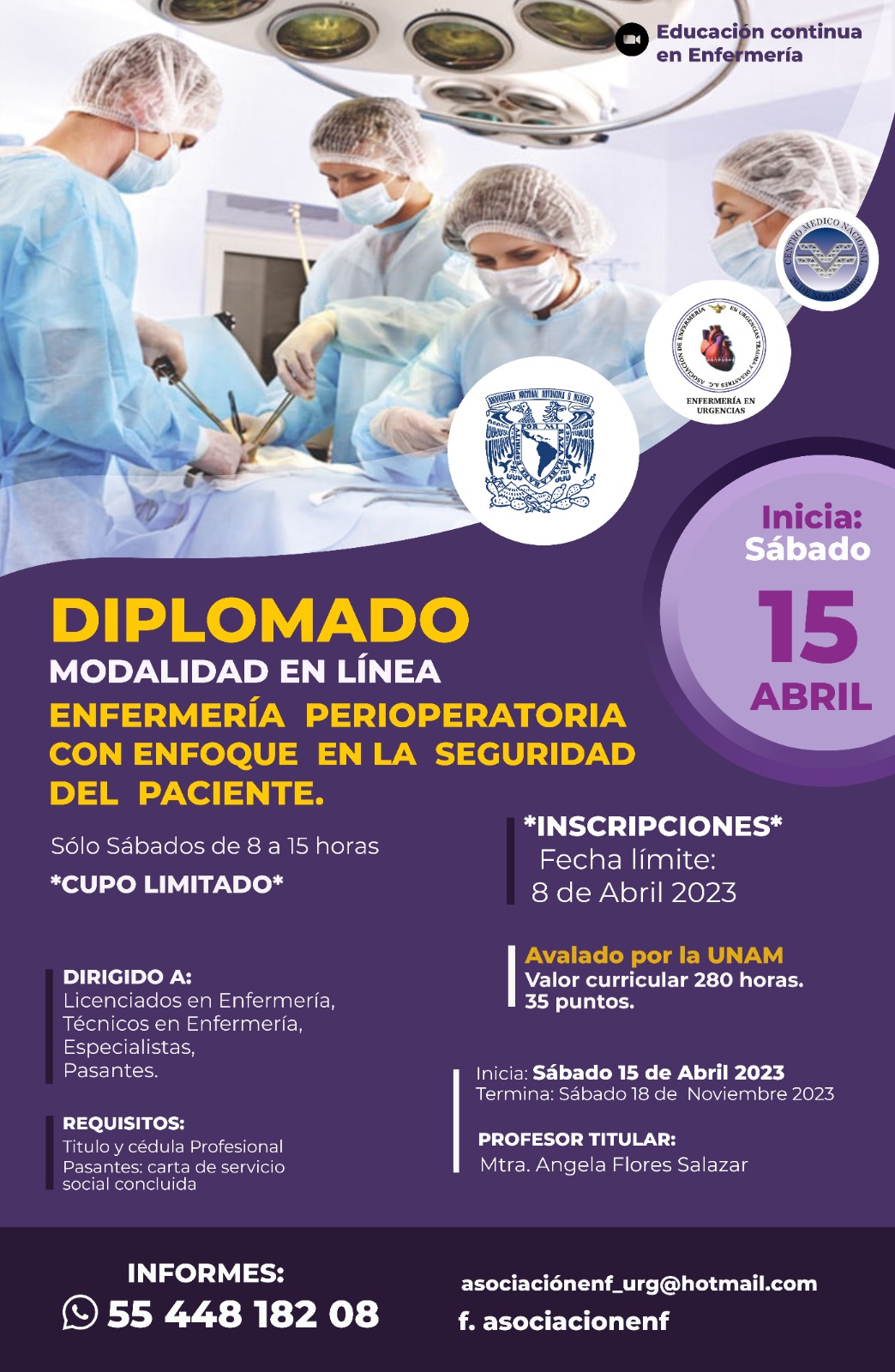 Diplomado Enfermería Perioperatoria con Enfoque en la Seguridad del Paciente