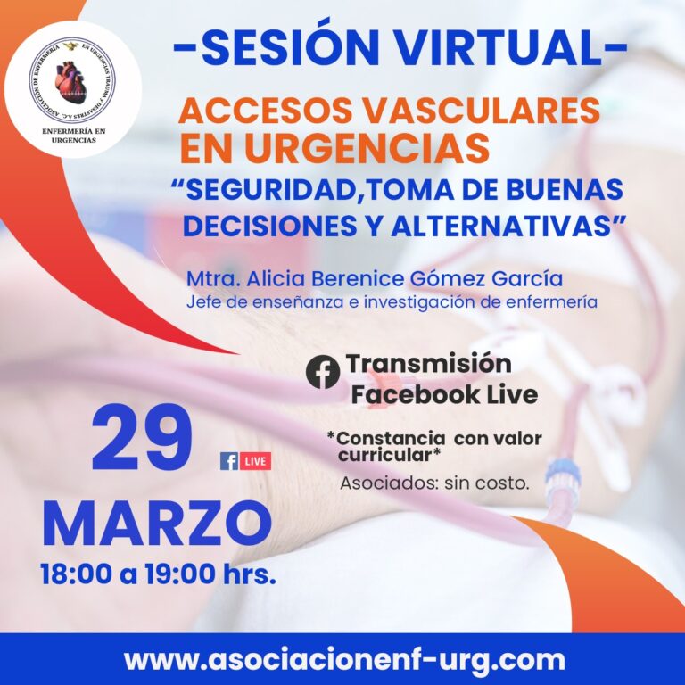 Sesión Marzo 2022 "Accesos Vasculares En Urgencias" Constancia ...